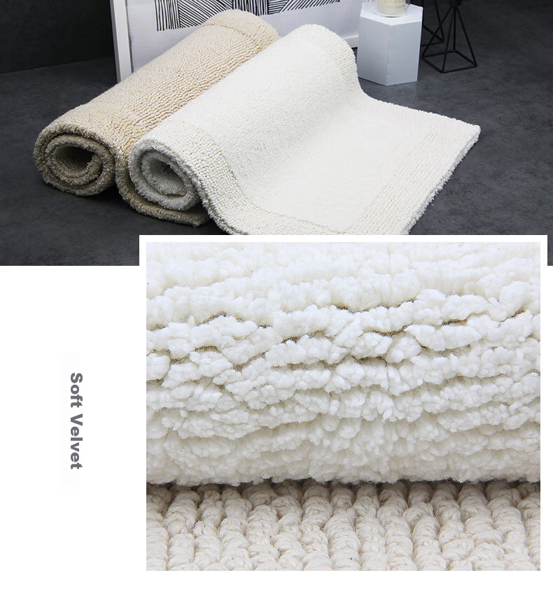 Amarelle Yijing Tiancheng Non-Slip Absorbent Floor Mat, Dust-Proof Bathroom Toilet Mat, Mat05 Off-White (50*80cm) 12