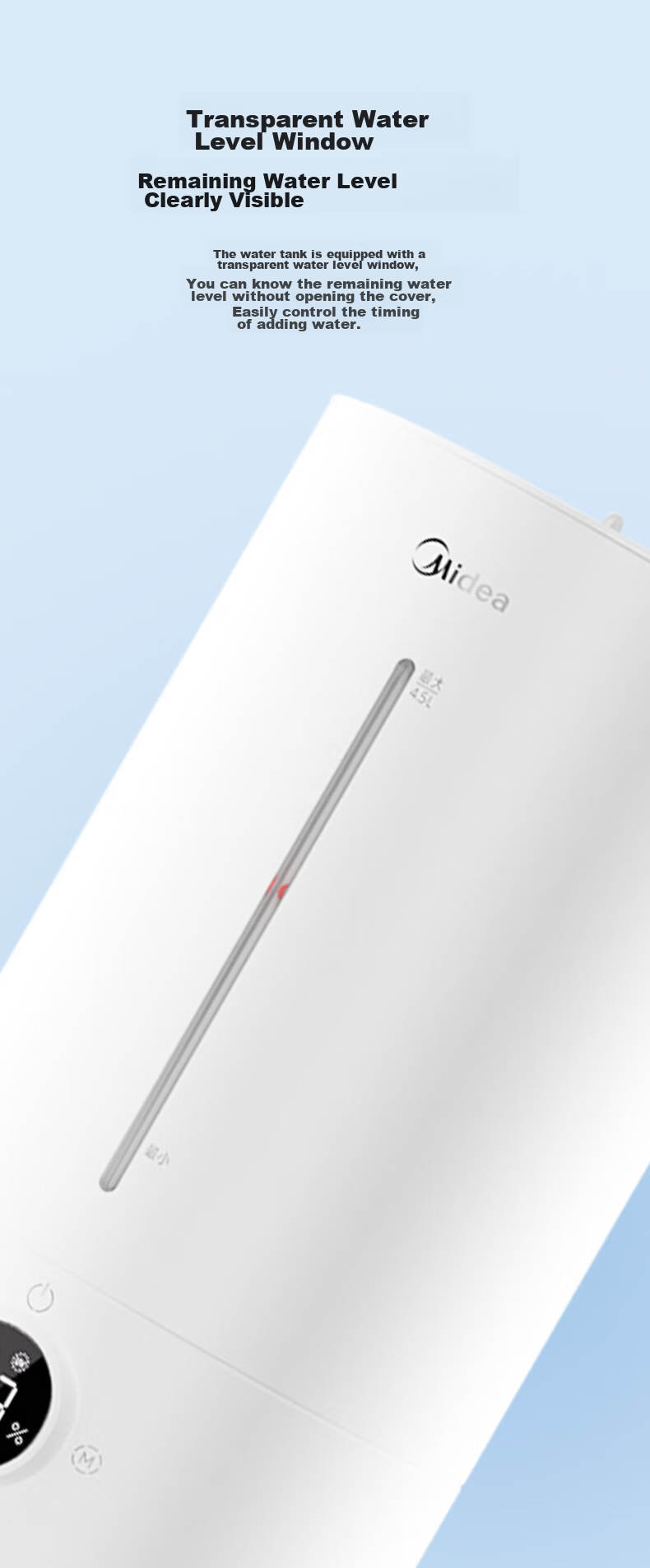 Midea [Ultraviolet Sterilization] Humidifier Air Purifier for Bedroom Home Use Large Capacity Pregnant Women Babies Office Desk Quiet Small Mist Sprayer Birthday Gift S-UV98K 12