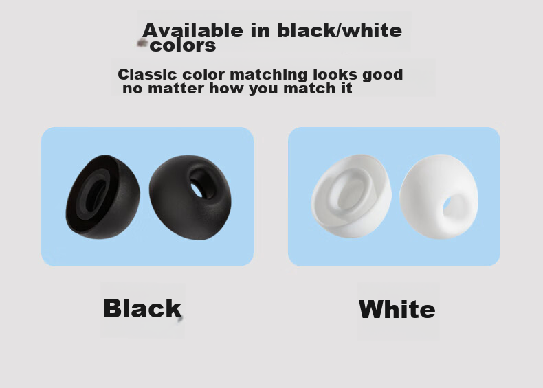 Masentek Earphone Eartips, Compatible with VIVO TWS 2/2e Bluetooth Headphones, Silicone Tips, Soft Earplugs for Sports, Non-Slip Accessories, In-Ear Replacement, Black 5
