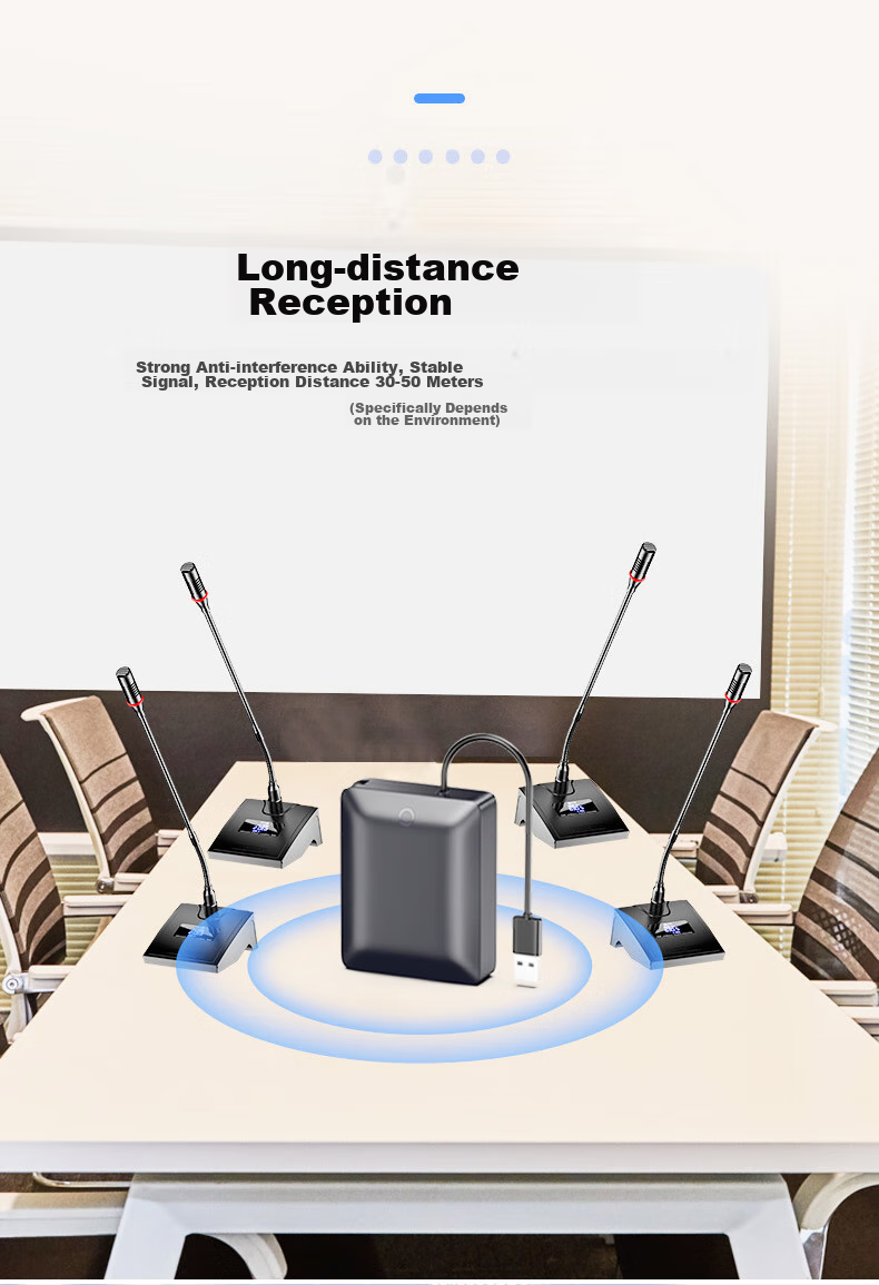 Soaiy SA-H10 Engineering Conference Microphone, Desktop Condenser Microphone, Gooseneck Wireless Meeting Training Voice Chat Microphone, Conference Speech Professional Gooseneck Adjustable Frequency Microphone 4