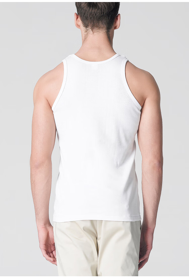MiiOW Men's Tank Top, Summer Pure Cotton 100%, Athletic Undershirt T-Shirt, Men's Top Undershirt Sleeveless White Vest 2
