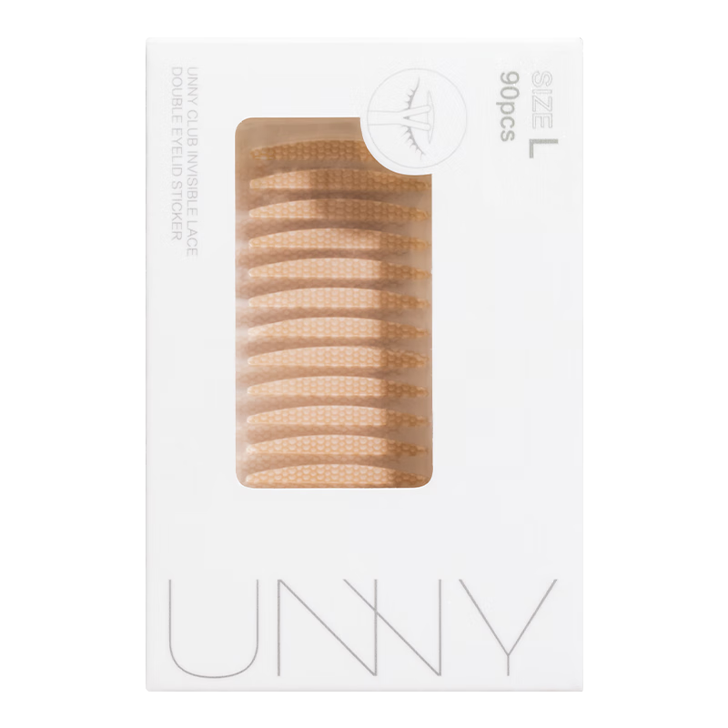 Unny Club Lace Double Eyelid Tape L Size 90 Pieces (Shaping Lace Skin Tone Invisible for Men and Women Beginners)
