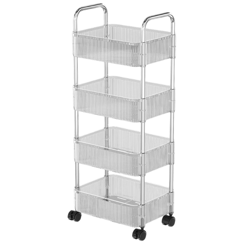 Shunyou Kitchen Storage Rack, Acrylic Floor-Standing Rotating Vegetable Shelf, Storage Rack, Mobile Cart SY-616