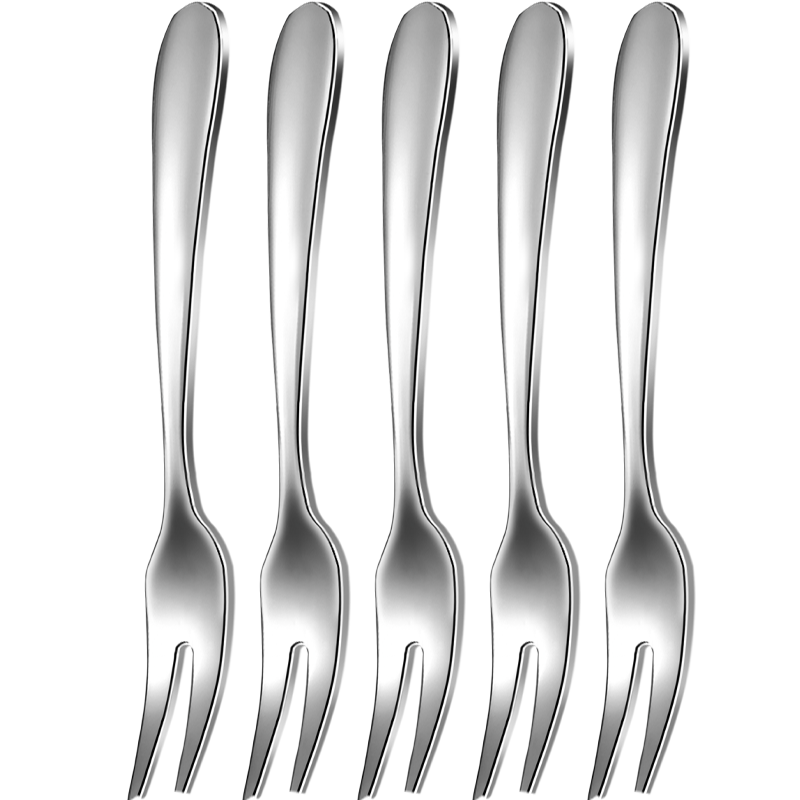 Guangyi 304 Stainless Steel Fruit Forks, Set of 5, Cake Forks, Dessert Forks, Mooncake Forks, Snack Forks for Home Use, GY7939