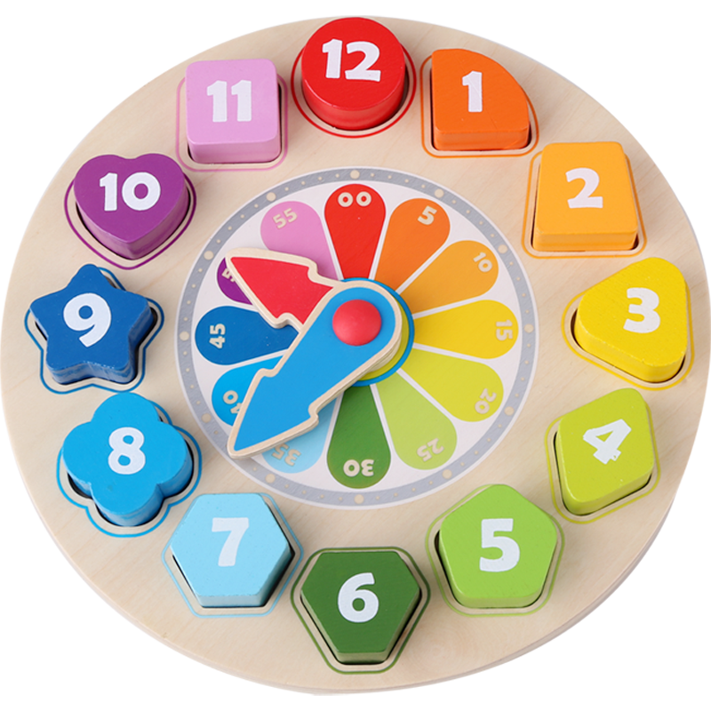 Hape (Germany), Children's Toy Building Blocks, Educational Number And Color Blocks, Clock, Birthday Gift for Boys And Girls, E8043
