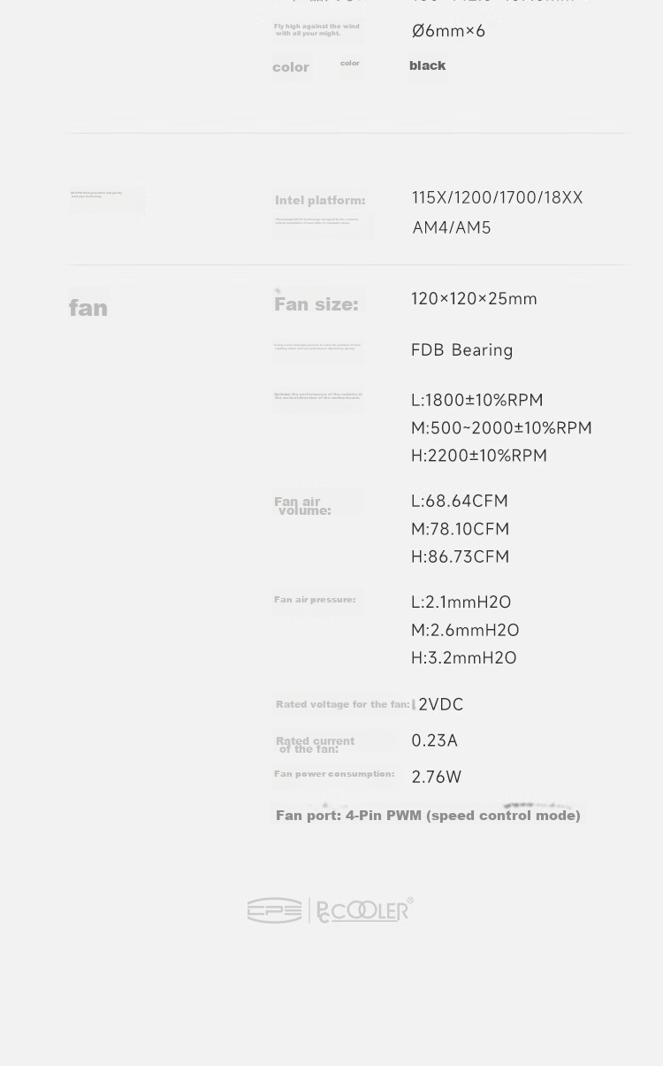 PCCOOLER RZ700D Pro ARGB Black CPU Air Cooler (7 Heat Pipes/Single Tower Dual Fans/Full Aluminum Magnetic Top Cover/Double Ball Bearings) 15