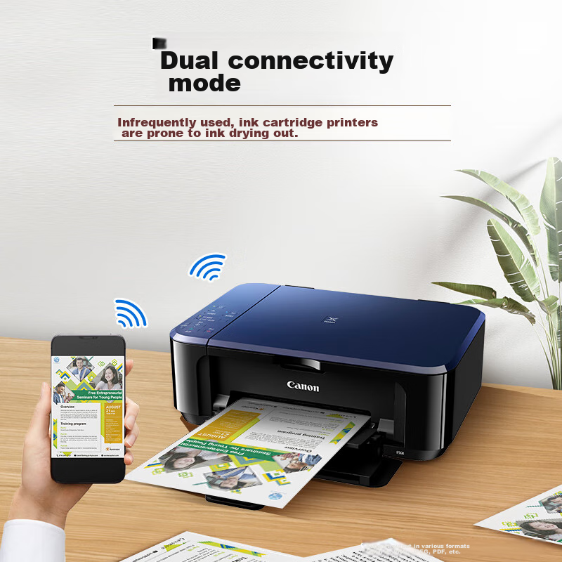 Canon E568 Black High-Yield Set Wireless Automatic Duplex Student Color Inkjet All-In Printer (Print/copy/scan WiFi Student Homework/Home Use)