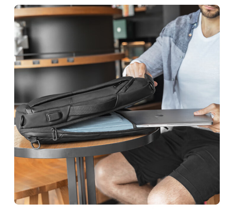 MARK RYDEN Backpack for Men, Multifunctional Briefcase, Business Casual Travel Bag MR9533 Upgraded Version in Elegant Black 5