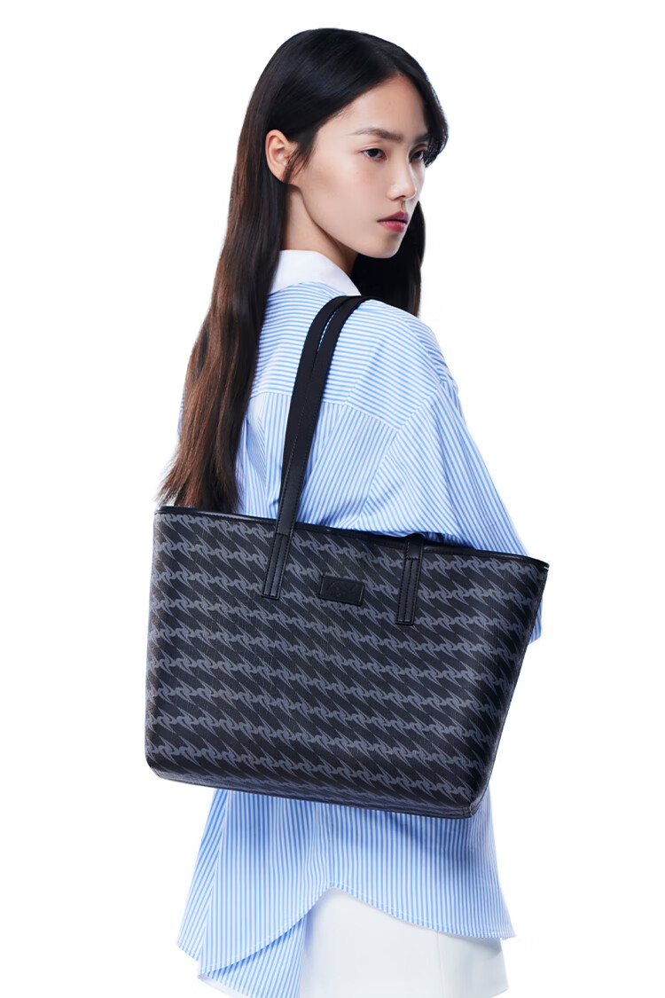 OMTO Truffle Black Tote Bag, Large Capacity Women's Handbag, Office Commute Handheld Shoulder Bag, Laptop Bag, Birthday Gift for Wome 5