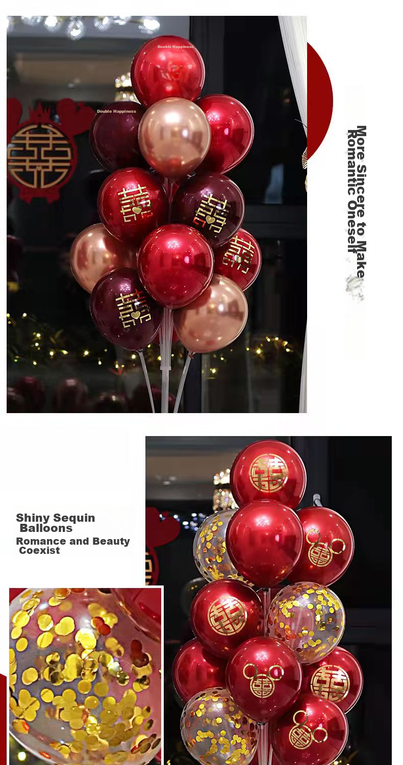 DiliCarr Wedding Room Floor Floating Balloon Stand Decorative Balloon Set for Engagement, Balloons for Bride And Groom's Bedroom And Living Room 4