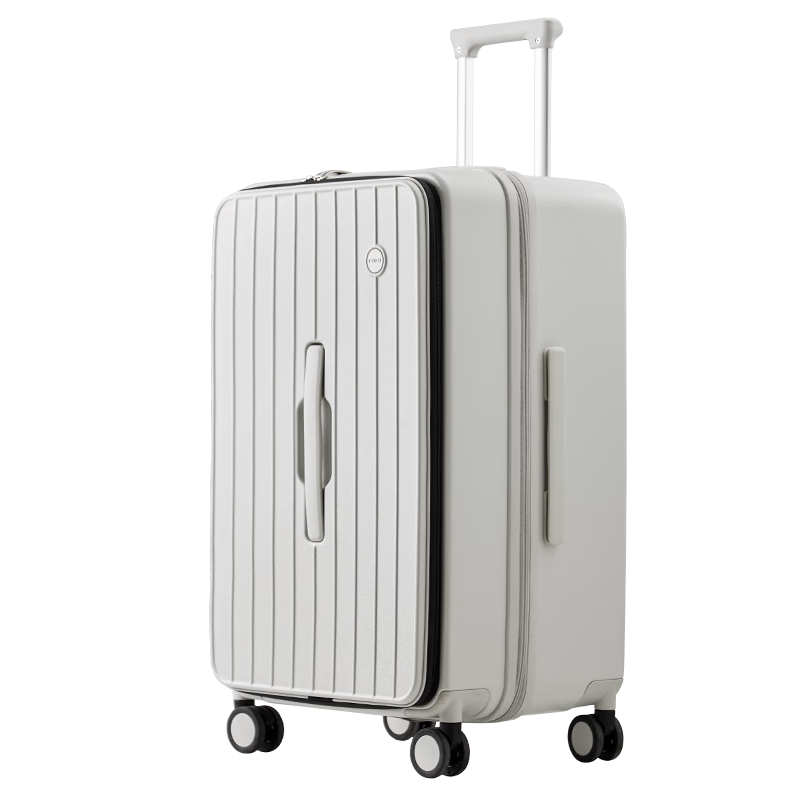 Mixi Side-Opening Suitcase, Large Capacity Leather Luggage, 26-Inch, Men's Spinner Wheels, Password Lock, Travel Case for Wome