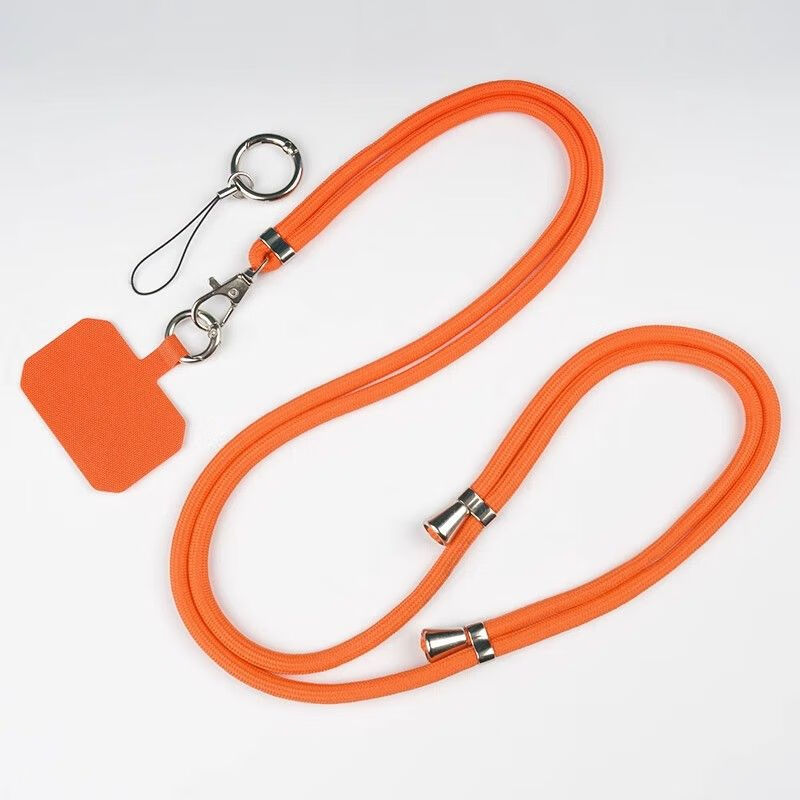 Dipuer Phone Strap Neck Strap Crossbody Adjustable Retractable Anti-Loss Universal Phone Case Durable Long Style Bright Orange [Ring Holder + Clip] 13