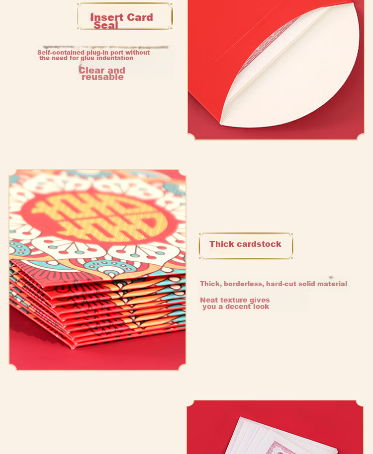 Extreme Space Red Packet Wedding Special 2026 New Double Happiness Red Envelope Engagement Celebration Supplies 12-Pack Thousand Yuan Red Packets 8