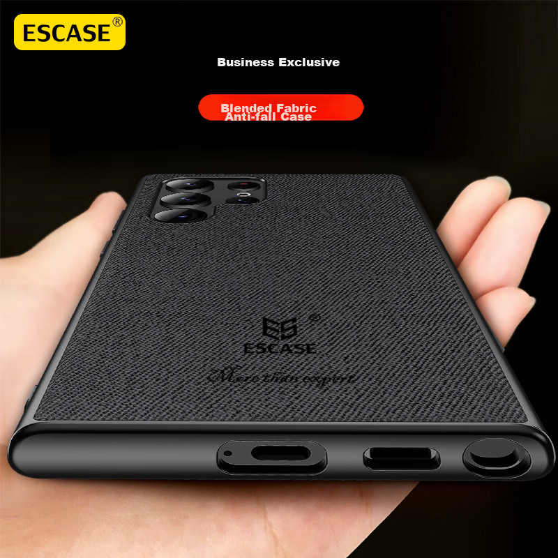 Чехол для Samsung S22 Ultra ESCAPE, противоударный, бизнес-стиль, черный