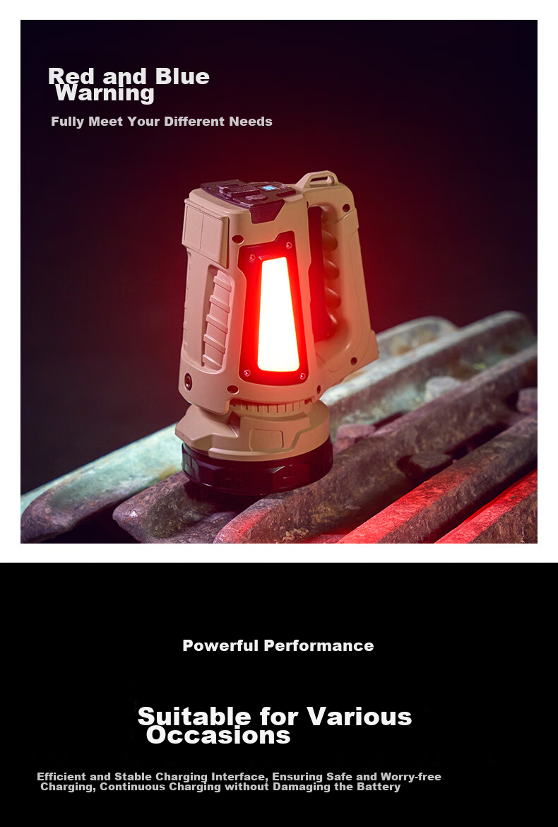 Xiaoyeren Multifunctional High-Power Flashlight Outdoor Long Battery Life Military Super Bright Home Patrol Work Auto Repair Rechargeable Camping Light 15