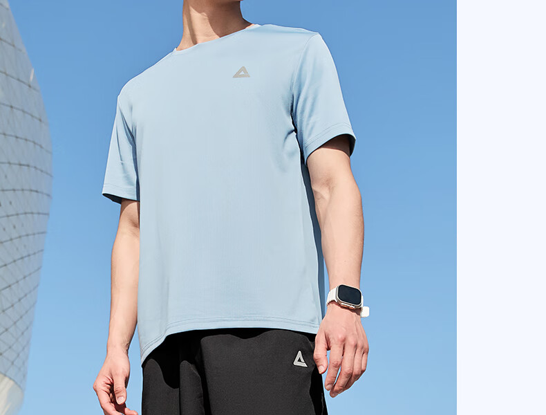 PEAK Quick-Dry Sports Set for Men, Summer Running Casual Badminton Outfit, Breathable Two-Piece Short-Sleeve Shorts for Men DF152001 8