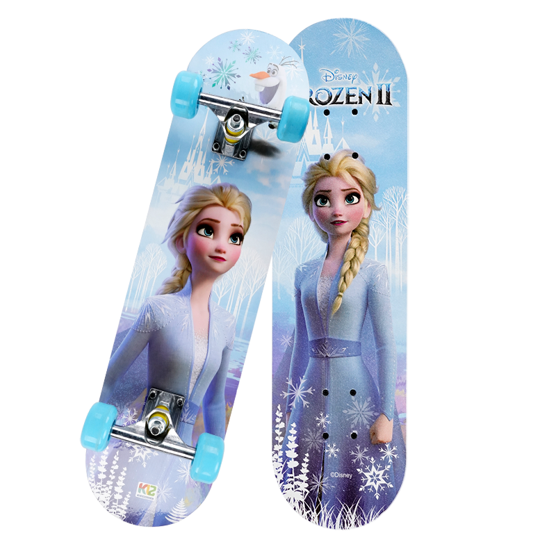 Disney Skateboard for Children Aged 3-6, Beginner Four-Wheel Roller Skates, Short Skateboard, Double-Kick Board Toy, Birthday Gift