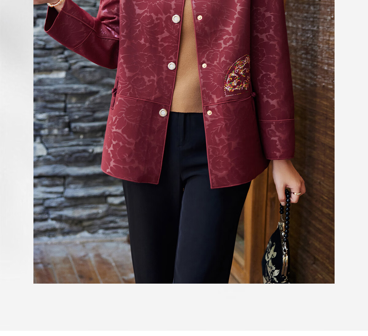 Yuzhaolin Mom's New Year Red Coat Middle-aged and Elderly Women's Spring and Autumn Windbreaker Short Jacket Y243U2013 2