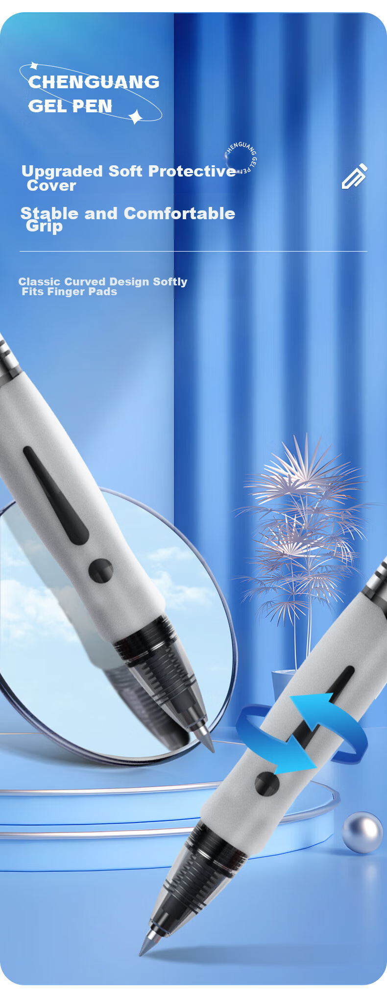M&G GP1163A Retractable Gel Pen, 0.5mm Black Bullet Tip, Push-Button Business Office Signing Pen, Exam Rollerball Pen, 12 Pcs 5