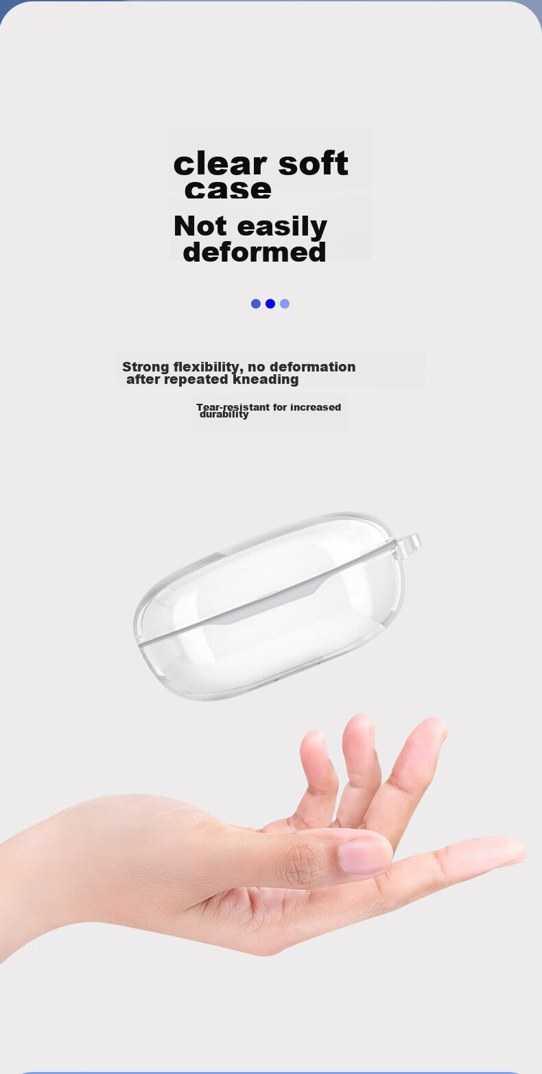 Masentek Earphone Protective Case, Compatible with Huawei Freebuds Pro 4/3 Bluetooth Earphones, 5HUAWEI Charging Case, Soft TPU Ultra-Thin Storage Accessory, Shockproof And Slip-Resistant, Transparent 9