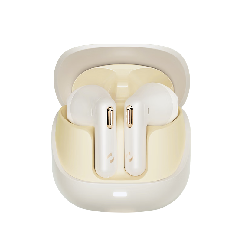 Havit True Wireless Semi In-Ear Bluetooth Headphones for Music, Gaming, Sports, Calls, Noise Cancellation, Low Latency, Long Battery Life, Compatible with Apple, Xiaomi, Huawei Phones - Flowing Gold White