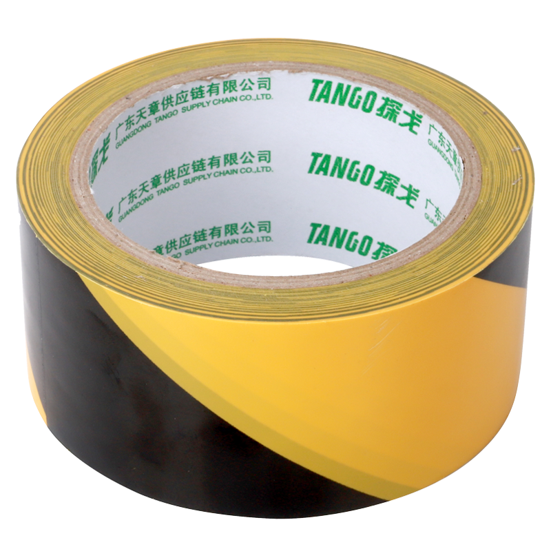 TANGO PVC Warning Tape, Industrial Grade 130um Tear-Resistant, SGS Certified, High Adhesion Non-Sticky, 48mm*12m, for Workshop And Property Use, 1 Roll, Renovation, No Residue