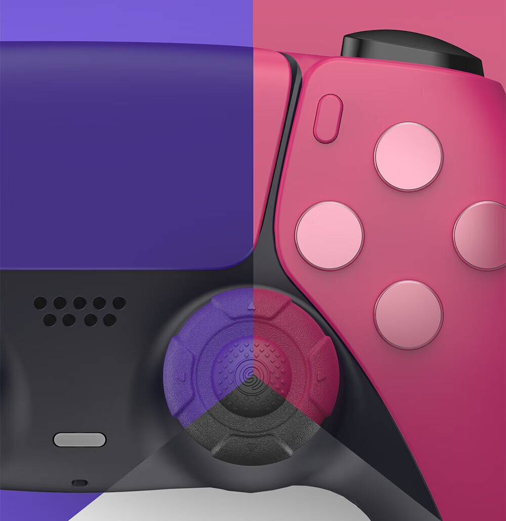 Jixiang National Version PS4 PS5 Controller Cat Claw Joystick Cap, NS Pro Game Controller Key Cap Silicone Accessories, Compatible with PS4/PS5/NS Pro, Pink Blue 5