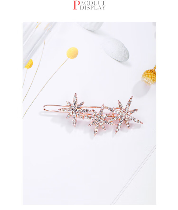 CHIMERA Octagram Flash Diamond Hair Clip, Small Hairpin for Women, Hair Accessory Side Clip, Bangs Clip, Gift for Girls on Mid-Autumn Festival 5