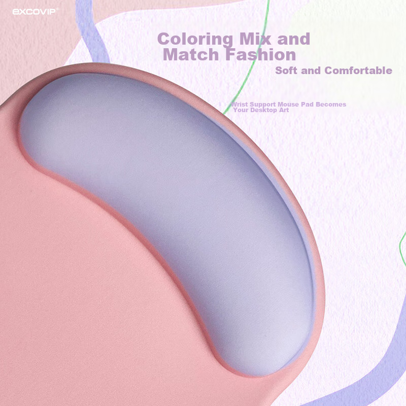 EXCO Pink + Purple Color-Block Mouse Pad Wrist Rest Large Silicone Soft Desk Pad Wrist Support for Women, Laptop Office Gaming Wrist Pad Non-Slip Mouse Pad for Men 9903 4
