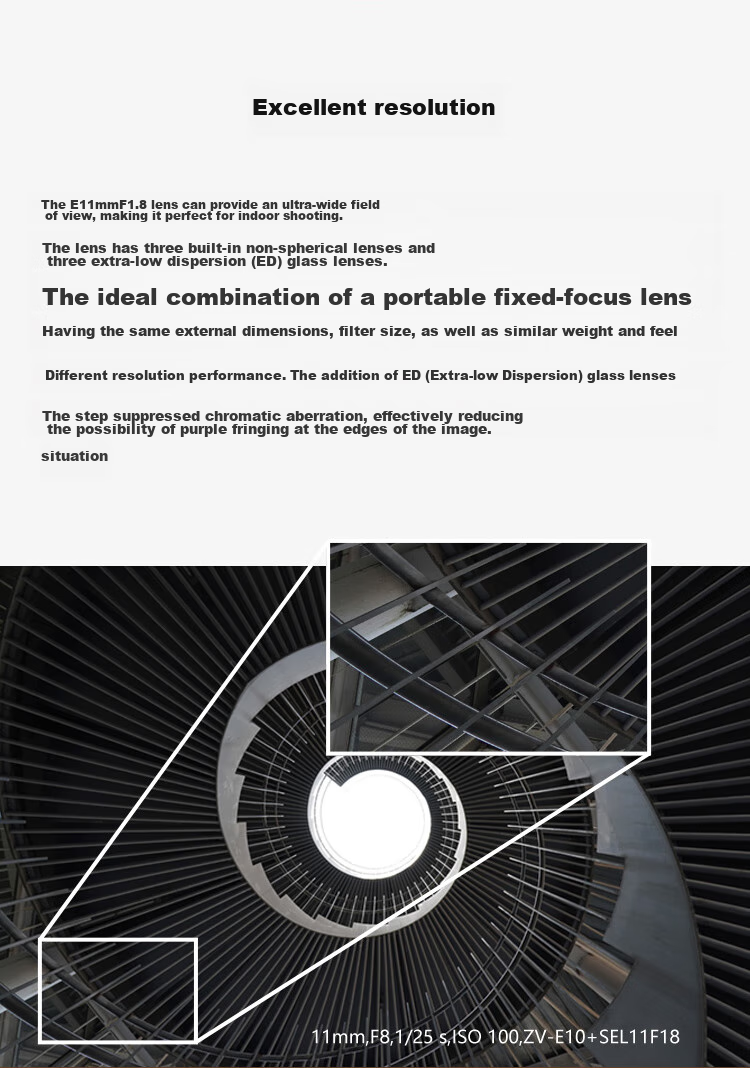 SONY E 11mm F1.8 Ultra-Wide Prime Lens, Compact And Portable, for Vlog Recording And Creative Capture, SEL11F18 6