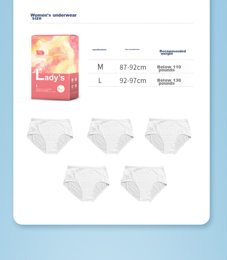 Xinqin Disposable Men's Underwear, Daily-Use, Pure Cotton, No-Wash Boxed, Starry Sky Series, Mid-Rise, XL Size, 5-Pack 9
