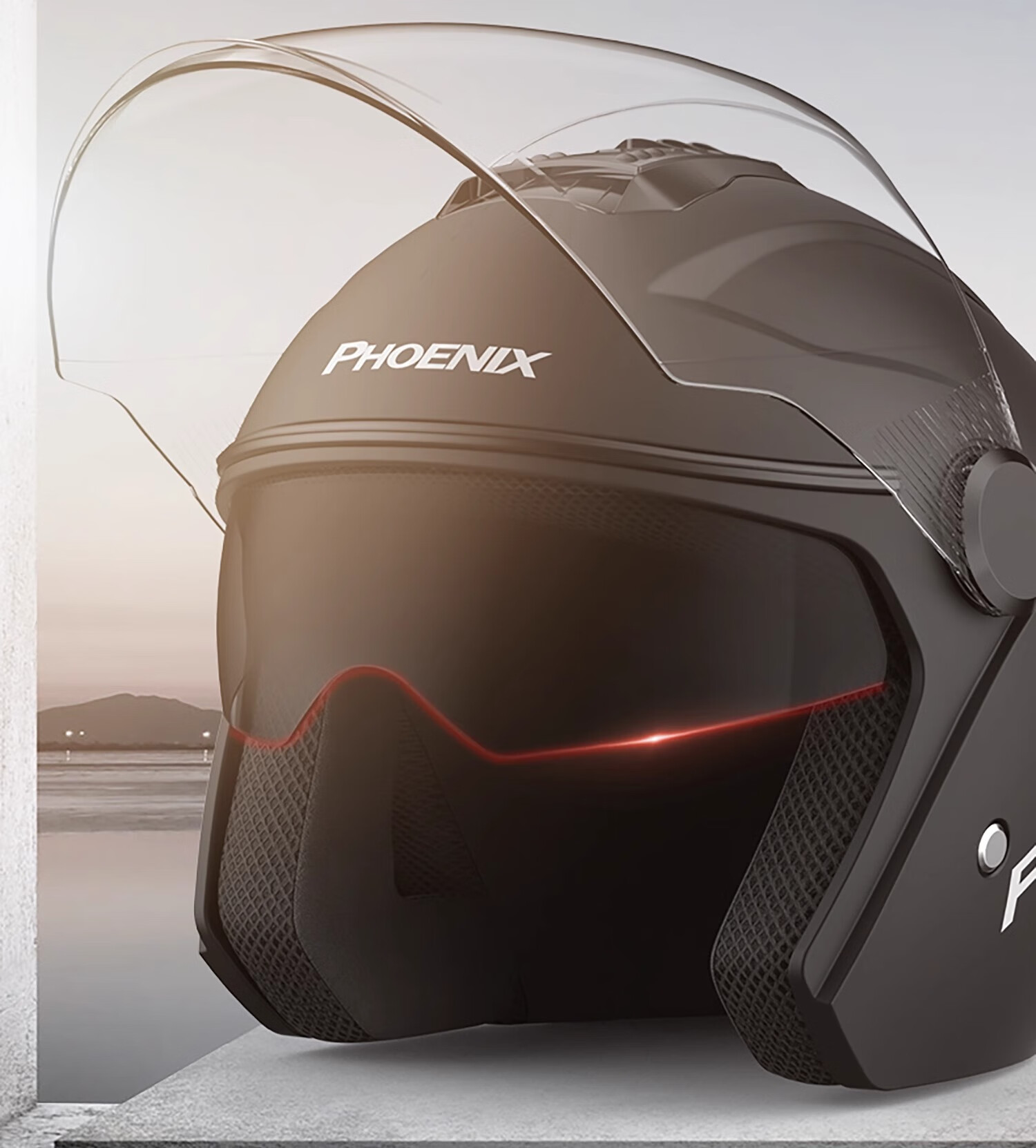 Phoenix New National Standard Class A 3C Certified Electric Motorcycle Helmet with Dual Anti-Fog Lenses Matte Black Neck Warmer Unisex Four-Season 3/4 Half Helmet Winter Warm Safety Cap 7