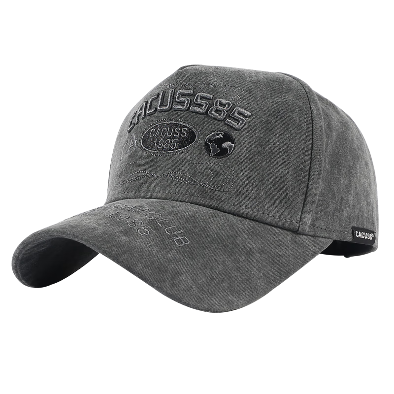 CACUSS Baseball Cap for Men, All Seasons, Large Head Circumference, Face-Slimming Visor Cap, Sports Casual Fashion Sun Protection Hat, Gray Large Size