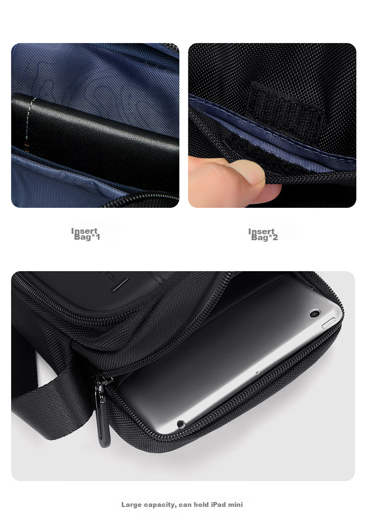 GOLF Shoulder Bag, Men's Casual Crossbody Bag, Large Capacity Lightweight Phone Bag, Versatile Small Backpack for Men And Women, Water-Resistant Trendy Hanging Bag, Sports Bag, 5I796334J, Misty Black 9