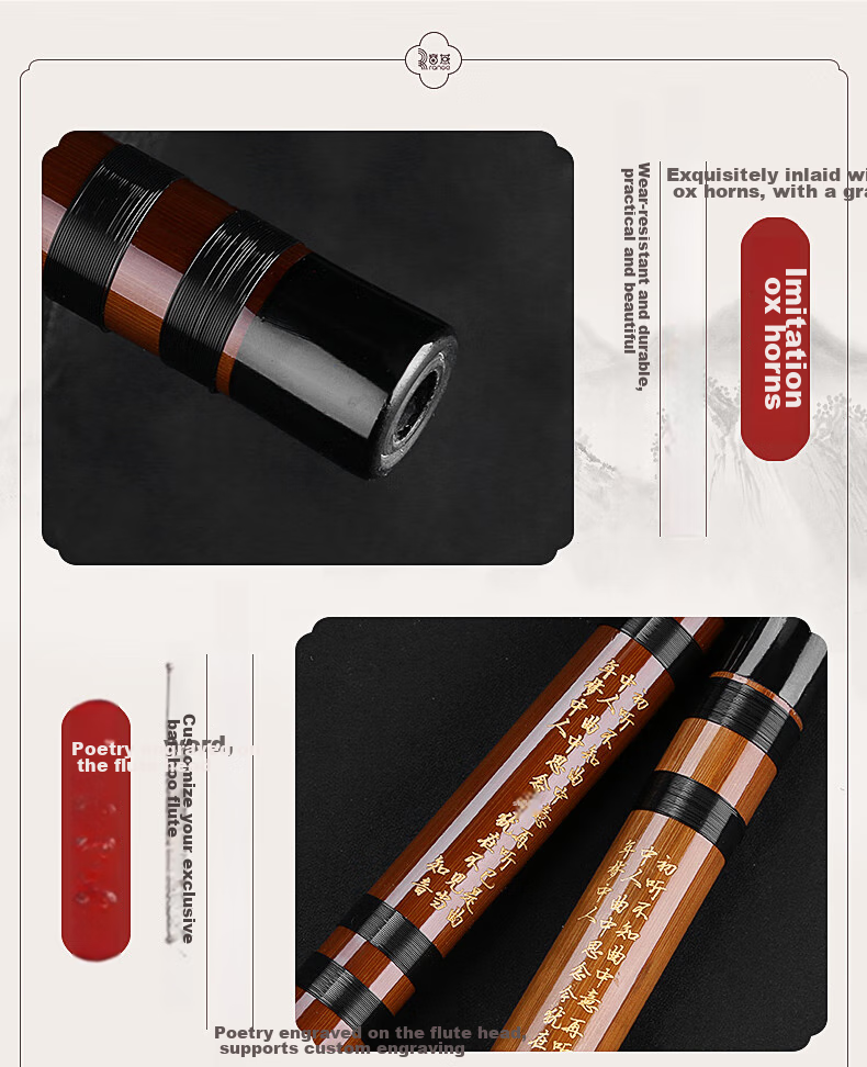 RANGE Bitter Bamboo Flute, F Key Professional Beginner Performance Flute, Musical Instrument for Adults And Childre 6