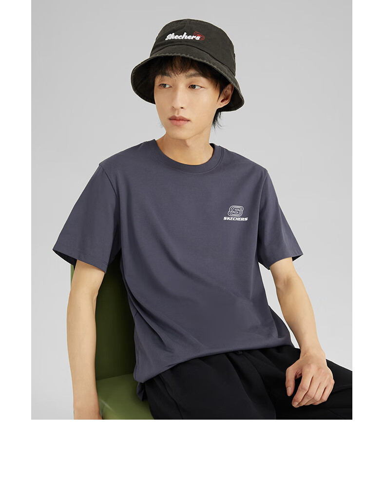 Skechers Summer Unisex Couple Matching Colorful Series Breathable Moisture-Wicking Quick-Drying Cool Short Sleeve T-Shirt L223U165 21