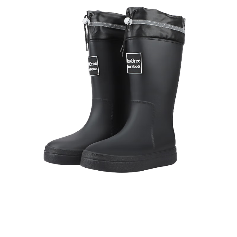 SooGree Women's Rain Boots, High-Top with Drawstring, Waterproof And Wear-Resistant, Outdoor Travel Water Shoes, Dirt-Resistant Rain Boots