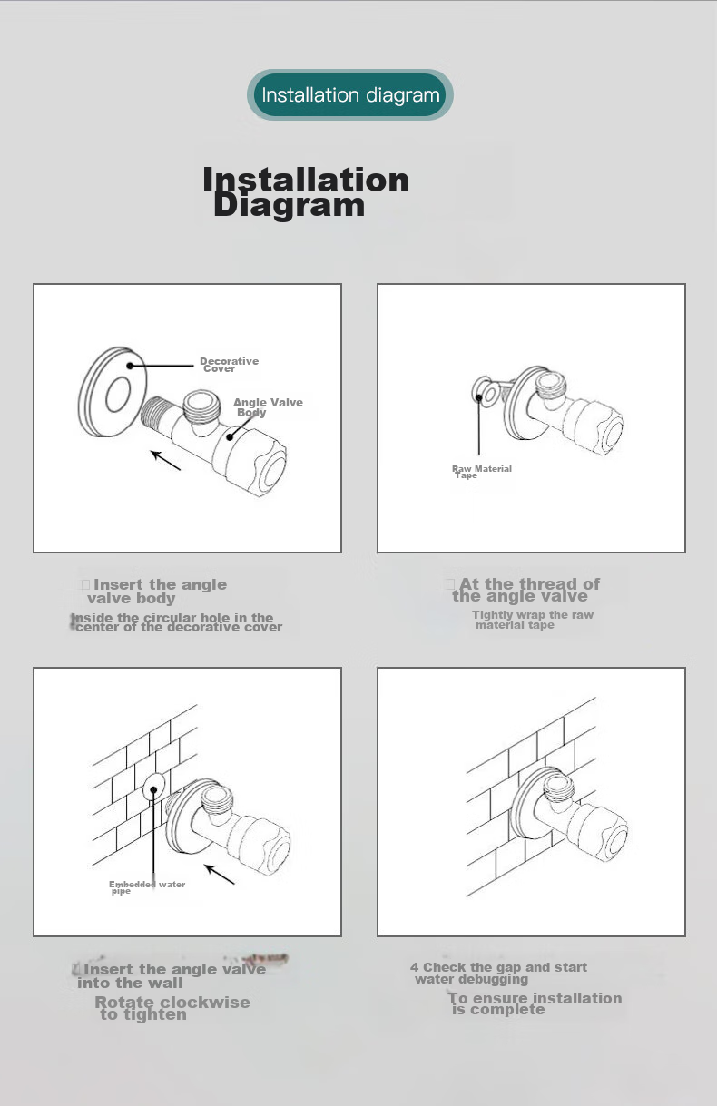 BSITN 304 Stainless Steel Angle Valve, Thickened 1/2 Inch Interface, Figure-Eight Valve, Hot And Cold Water Quick-Open Triangular Valve, Universal Stop Valve B503 11