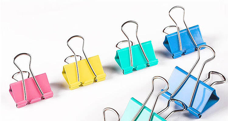 DiLe Premium Series, 24 Pieces of 41mm Black Long Tail Binder Clips, Metal Document Clips, Swallow-Tail Clips, Iron Clips, Office Stationery, Large Size 2632 12