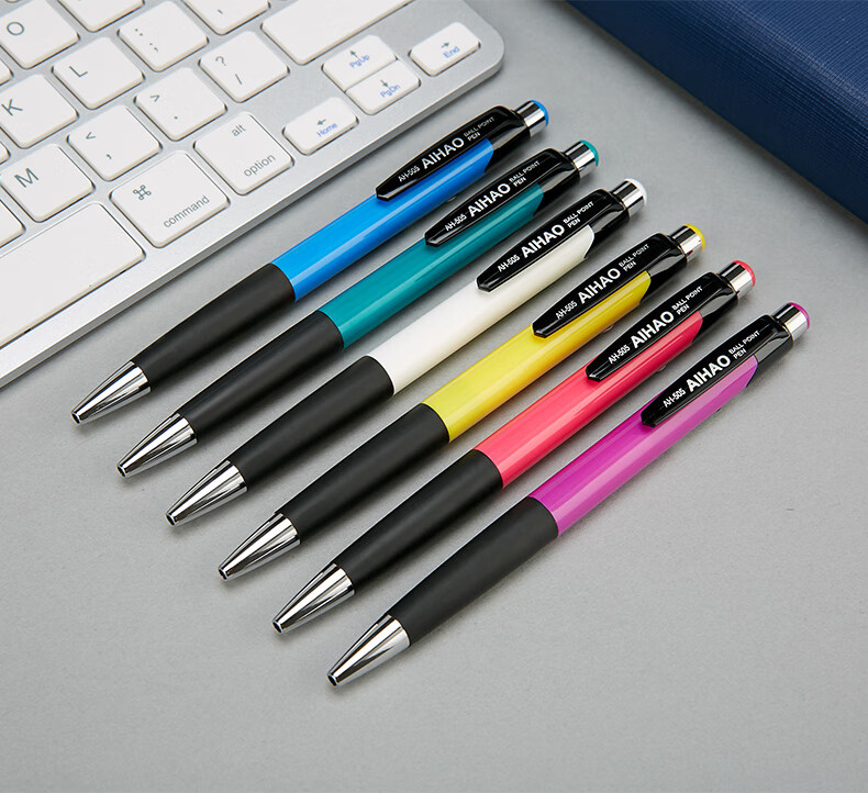 AIHAO [Back to School Essential] Retractable Ballpoint Pen 0.7mm Medium Oil Pen Bullet Tip Original Ball Pen Business Office Pen Student Blue Classic Ballpoint Pen 12 Pcs/box Ah505 1