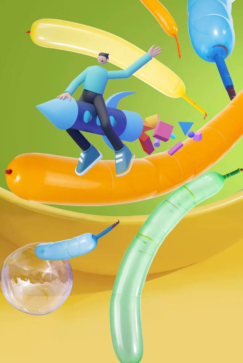 Kuyibao Thickened Rocket Balloon Long Strip Children's Toy, Flying Sky Balloon, Farting Bug That Screams And Rotates Safely 3
