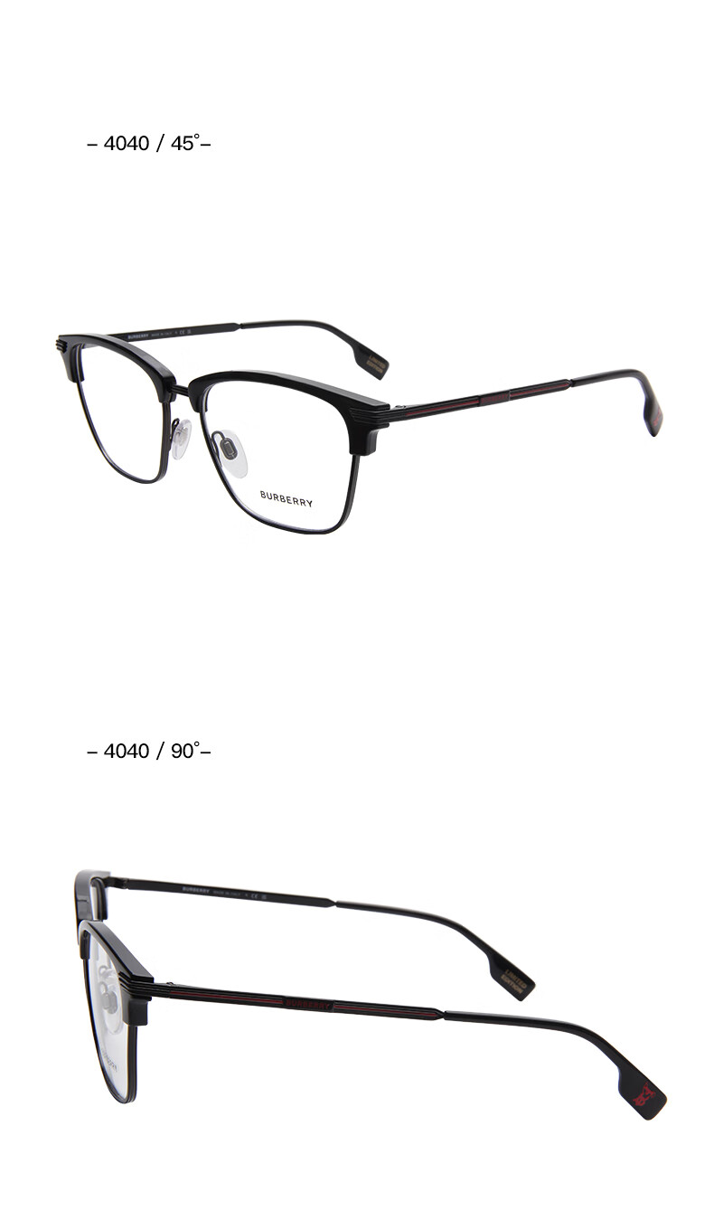 BURBERRY Prescription Eyeglass Frames, BURBERRY Optical Frames, Semi-Rimless Glasses Frame, Unisex Style 2359 3001 3