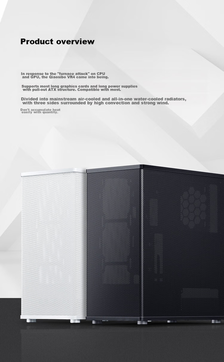 JONSBO C6 White MATX Case (Four MESH Panels / 3 Fan Positions / Front Type-C / ATX Power Supply / ≤75mm Radiator / 200-255mm Graphics Card) 7