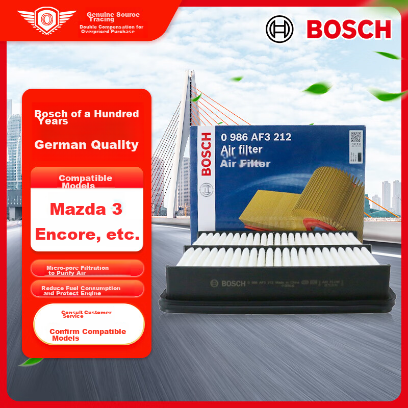 BOSCH Automotive Air Filter Element, Air Cleaner 3212, for Mazda 3 Axela 1.5T P5 Engine