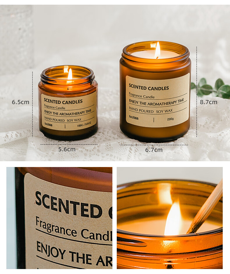 SHUJUHOME Aromatherapy Candle, Romantic Fragrance Candle Holder, Confession Candle, Home Use, Smokeless Cup Candle, Gift for Women, 100g 1