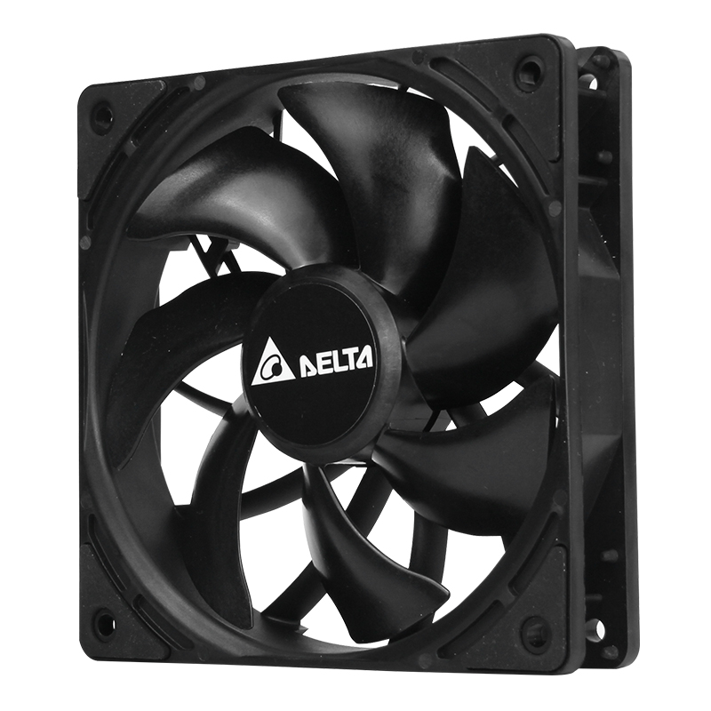 DELTA AK-12B Cooling Fan, Black 12CM Industrial-Grade Case Fan, 2500 RPM Intelligent Temperature-Controlled Exhaust Fa