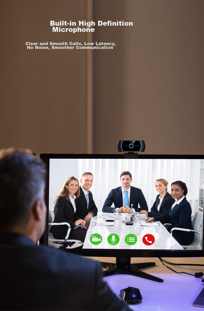GESOBYTE C305 1080P Wide-Angle HD Webcam for Live Streaming, Video Calls, Conferences, Online Teaching, Home Use, Exams, Research, Note-Taking, Desktop External USB Plug-And Microphone 4