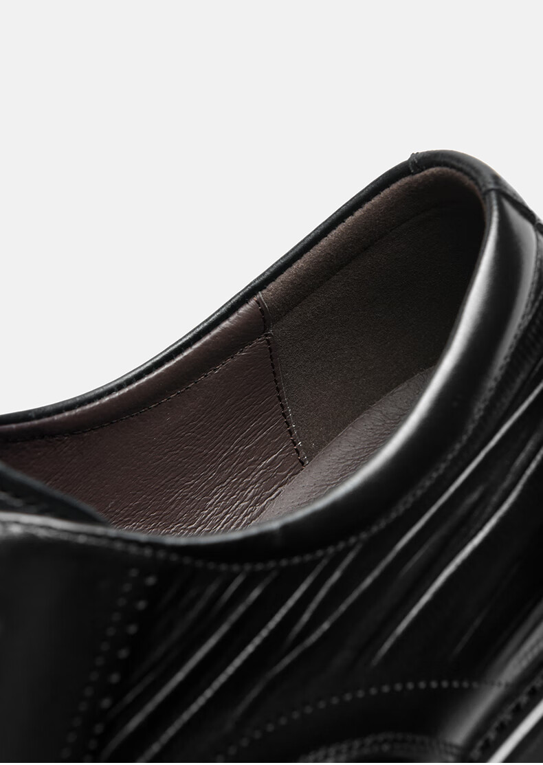 HLA Men's Business Casual Shoes First Layer Cowhide Formal Shoes British Style Black 38 20