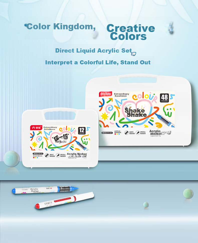 GRASP Direct Liquid Acrylic Markers, Soft Tip, 36 Colors, Skin-Friendly, Washable, Drawing Pens, Ink Control, Layering Capable, Children's Watercolor Pens, Instant Camera Paper, Doodle, Birthday Gift 14