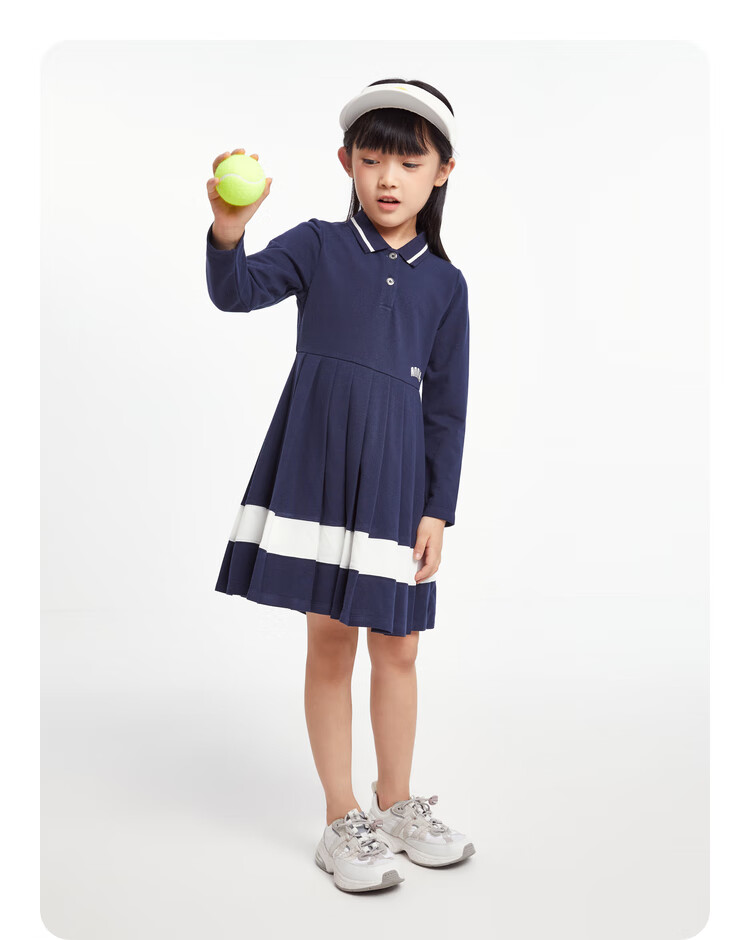 Annil Girls' Long-Sleeve Dress, New Autumn 2024 Style, Crystal Pink, Size 130 8